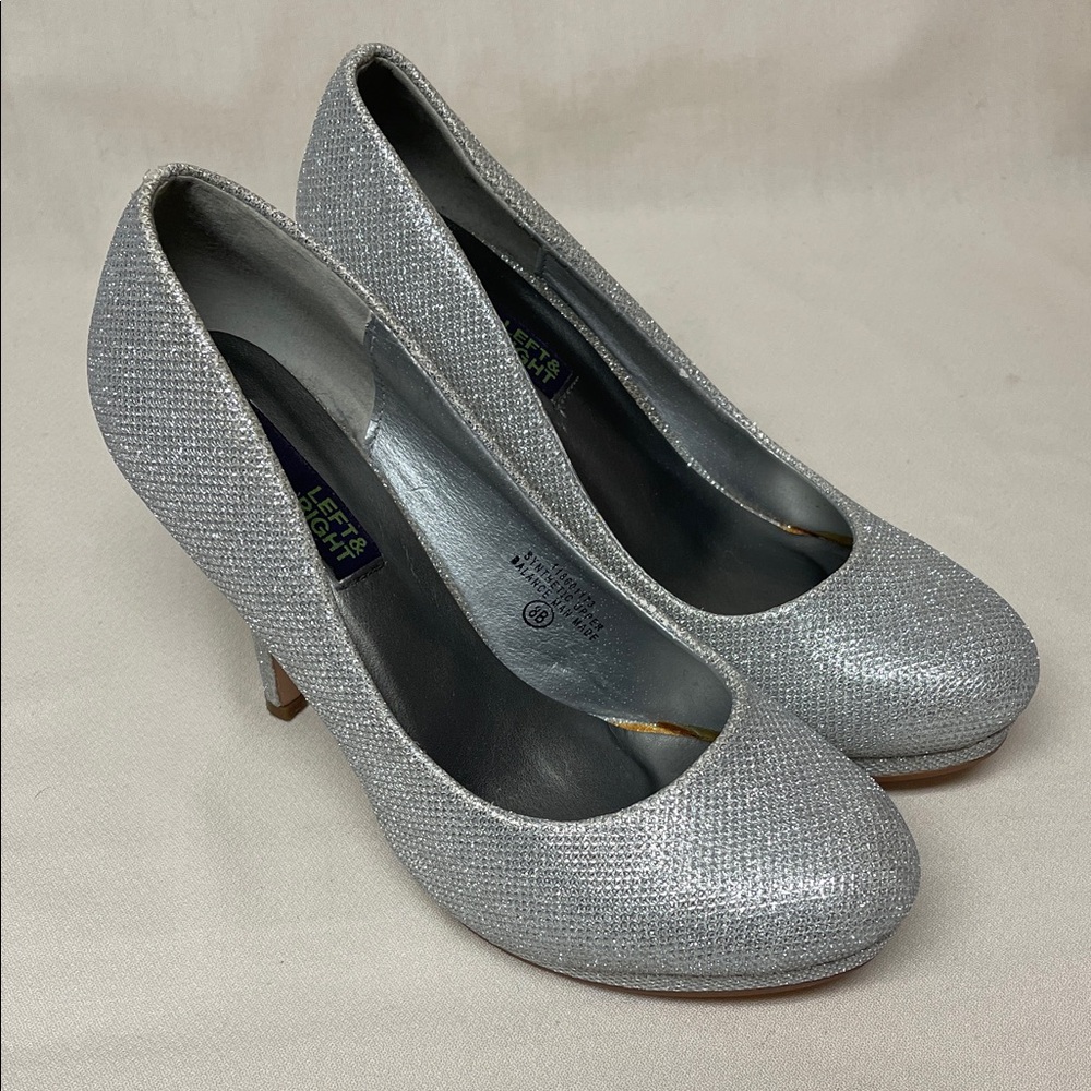 Sparkling Silver High Heel Shoes